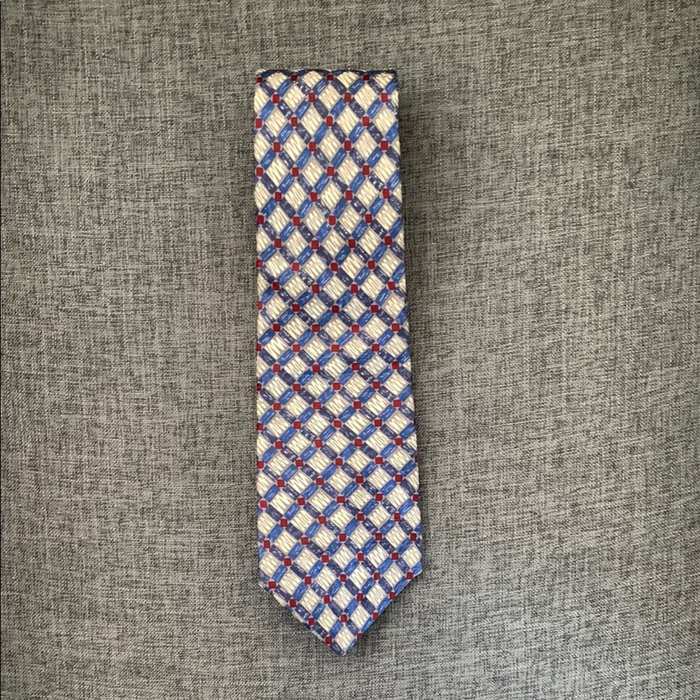 S.T. Dupont Blue and Red Silk Tie